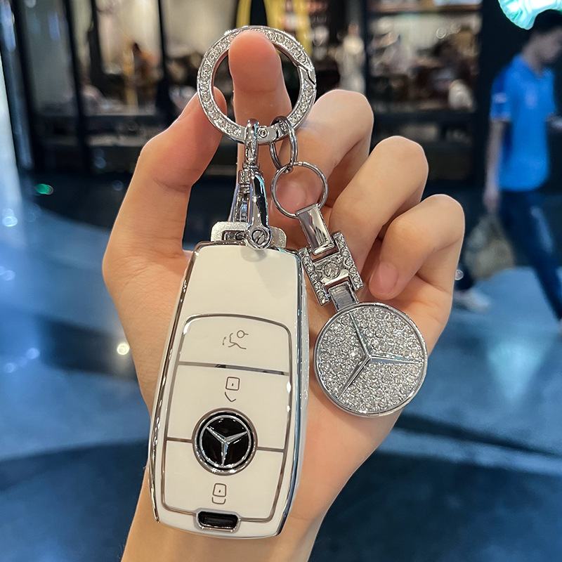 모델 B [화이트 키 커버 + 다이아몬드 자동차 로고]