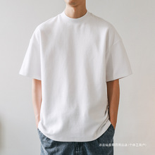 美式小领口 300g重磅短袖T恤男宽松纯白色内搭打底衫日系半袖