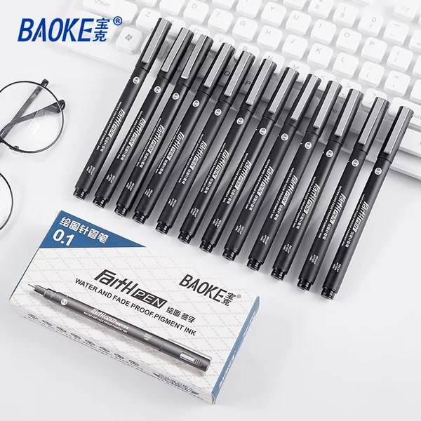 Baoke Needle Tip Pen 0.05 Drawing Pen 0.7 Signature Pen Student Art Design Hand-Drawn Comic Outlining Pen Bk800