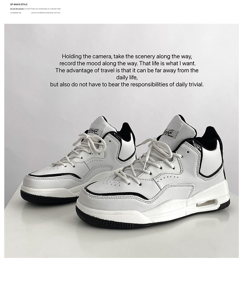 A J Chaussures de basket-ball tendance pour hommes True Ai r Coussin Chaussures de sport chinoises Couple chaussures blanches en cuir collant froid une pièce livraison directe_voghion.com