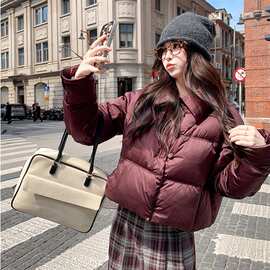 现货！（新标带检）时尚纯色短款洋气加厚保暖羽绒服女冬季潮品