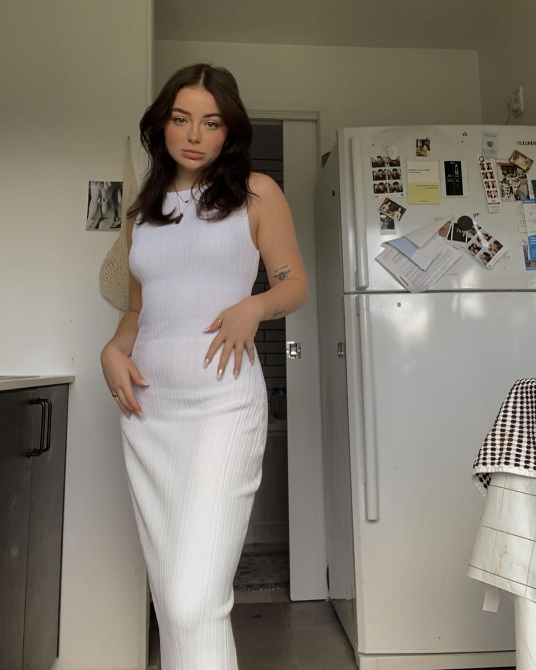Covering Yarn Slimming Sleeveless Knitted Maxi Dress Casual Waist Tight Messy Sunken Stripe Maxi Dress Women