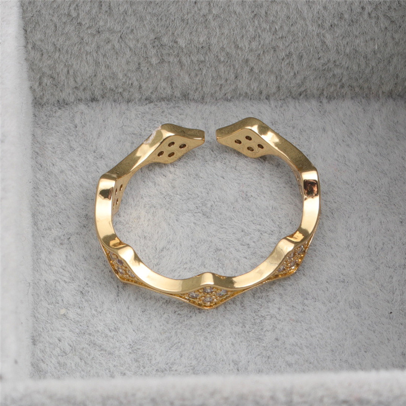 Der Neue Handong-tür Öffnung Mikro Eingelegte Zirkon Schmuck Gold Temperament Verstellbarer Zeigefinger Ring Europa Und Amerika display picture 4