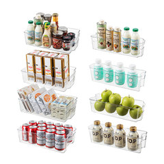 Kitchen refrigerator storage box transparent plastic PET organizer box can drink fruit and vegetable storage organizer box