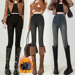 8186/8186B/8186C Pregnant Women's Skinny Pants fleece-lined Thickened Winter Spring and Autumn Side Drawstring Casual Tights