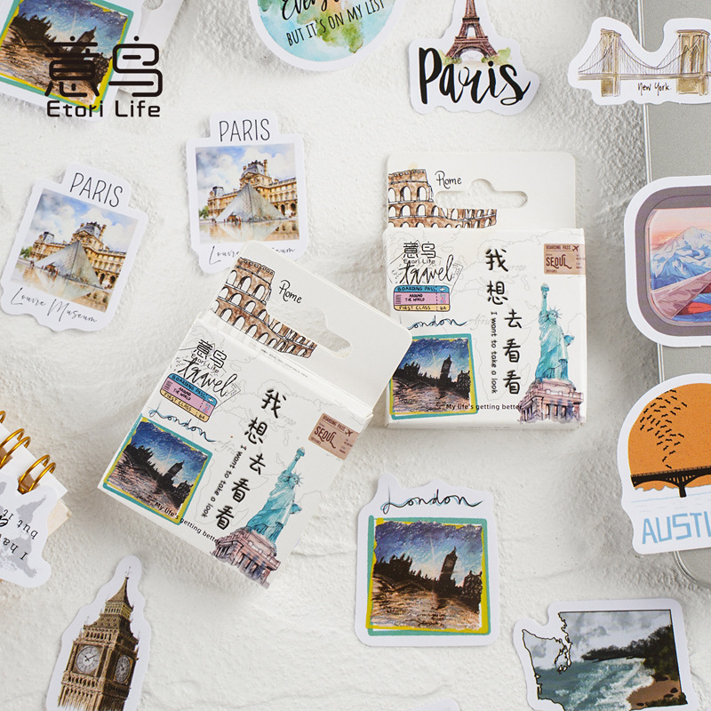 Italian bird etori boxed stickers I want to see retro hand account DIY material decorative stickers 46 Italian bird etori boxed stickers I want to see retro hand account DIY material decorative stickers 46