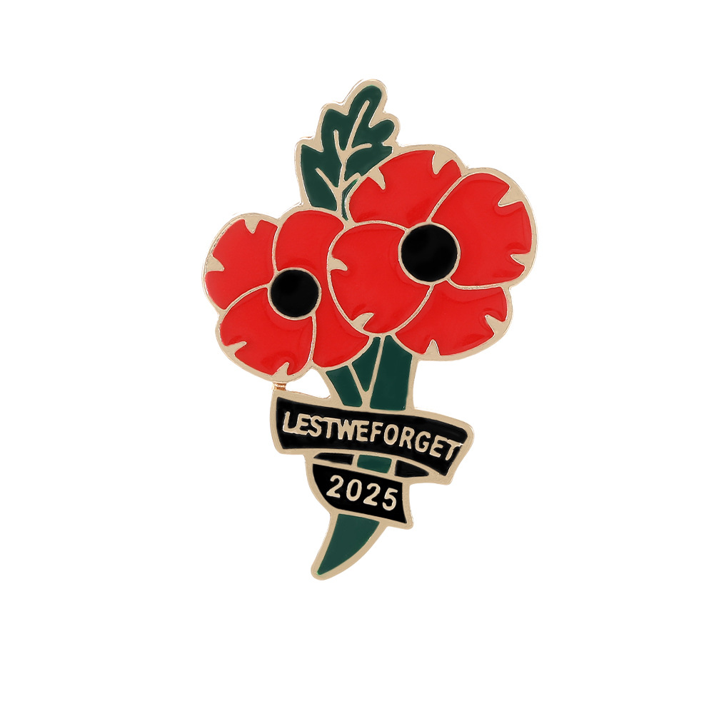 Europeo y americano nuevo aniversario flor roja broche princesa británica Kate conmemorativa rhinestone broche moda gota aceite diamante