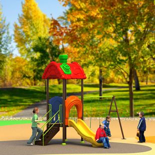 Manufacturer's Best-Selling Kindergarten Amusement Equipment Plastic Slide Community Outdoor 76-Tube Mini Slide Swing Combination