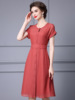Single breasted waistband tie up raglan sleeve skirt