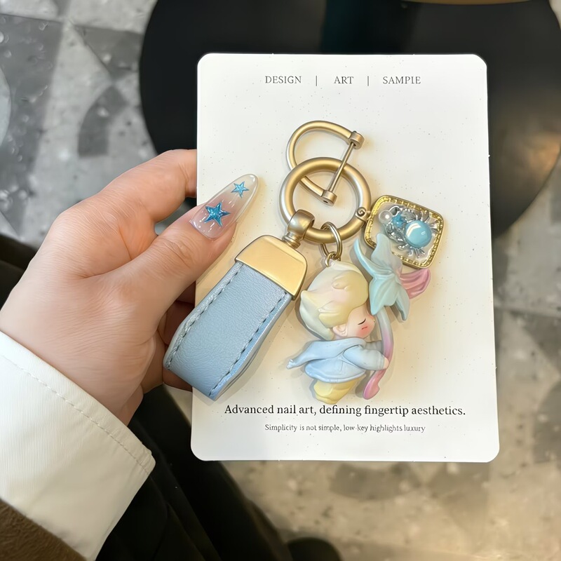 Creative cute keychain dimoo keyring high-end car keychain bag pendant birthday gift niche