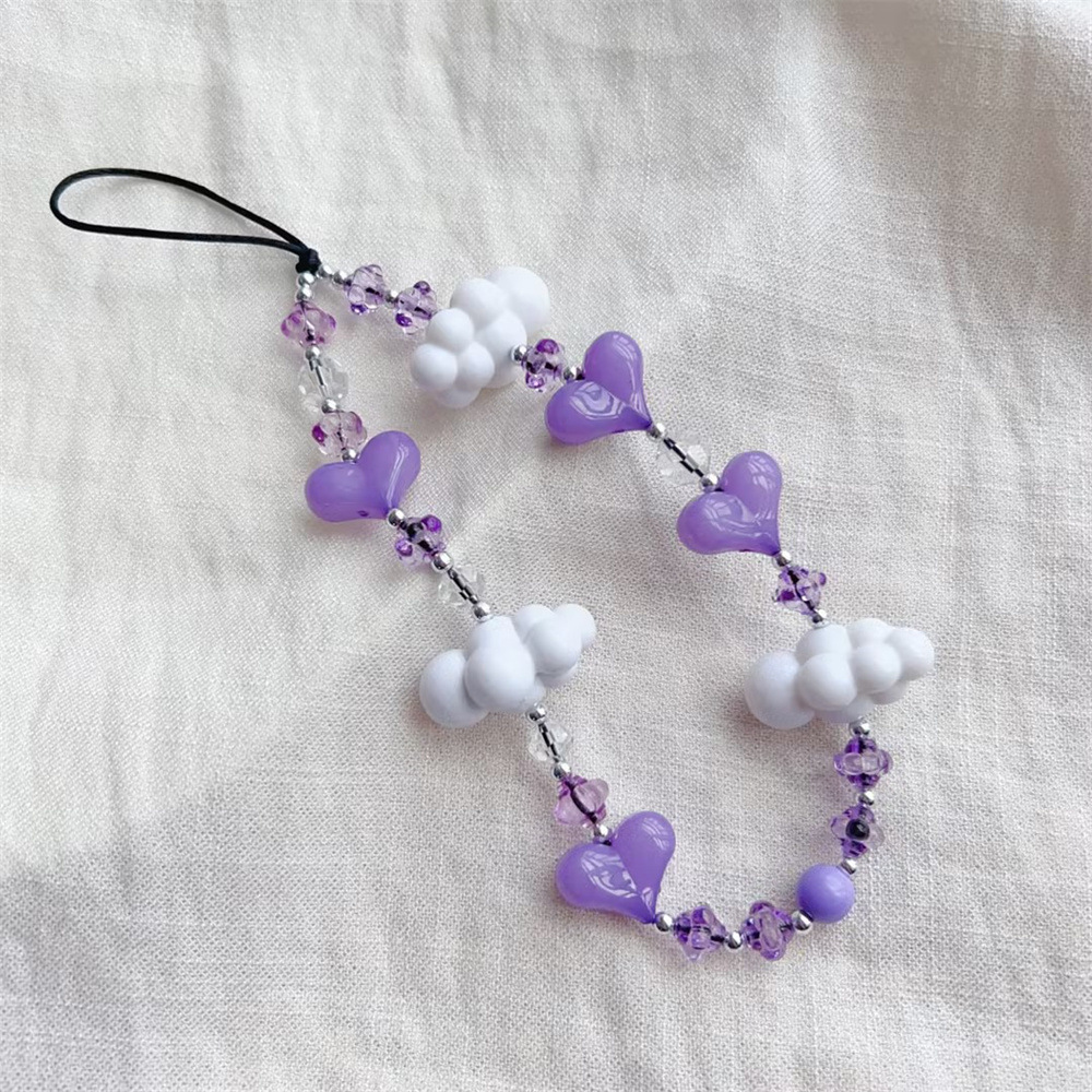 KKBEAD LISA mismo cielo azul y nubes blancas cordón estilo japonés y coreano ins Internet Celebrity Street shooting clock-en cordón de teléfono móvil