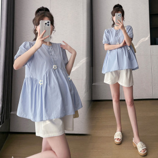 2025 Real Shot of New Sweet Age-Reducing Babydoll Loose Tops Summer Care Clothes