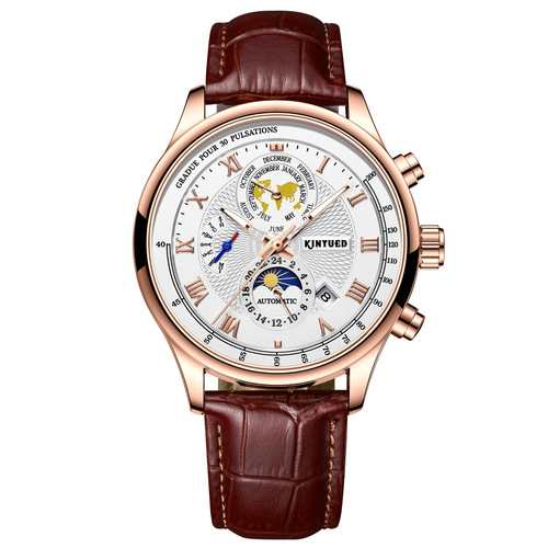 Fashion business men's watch multi-function mechanical watch fully automatic mechanical watch calendar type luminous men's watch