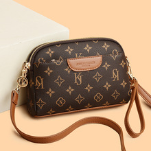 手拿包手机包包女2025新款老花高级感印花中年妈妈包单肩斜挎包小