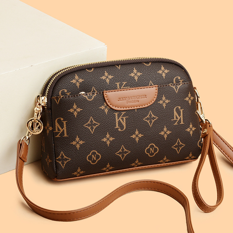 Clutch Bag Mobile Phone Bag Women's 2025 New Presbyopic High-End Printed Middle-Aged Mother Bag Single Shoulder Crossbody Bag Small