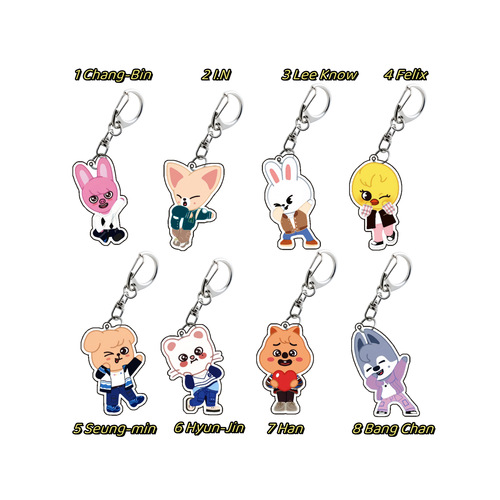 Korean boy group StrayKids style peripherals Huang Hyunjin, Li Yongfu and Han Zhicheng peripheral keychains 876