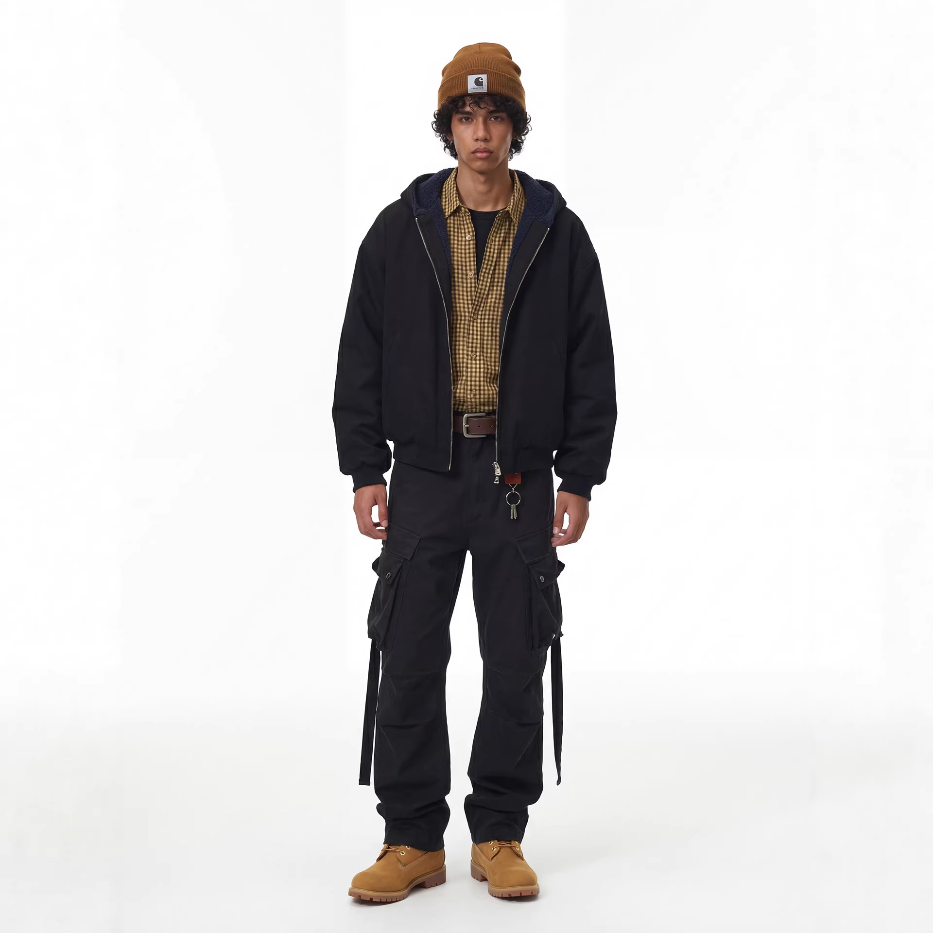 K Men's Workwear Strap Pants, Casual Retro Micro Flared Pants_voghion.com
