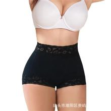 欧美大码提臀收腹裤束身裤腰部花边美体紧身塑身衣中腰塑身裤
