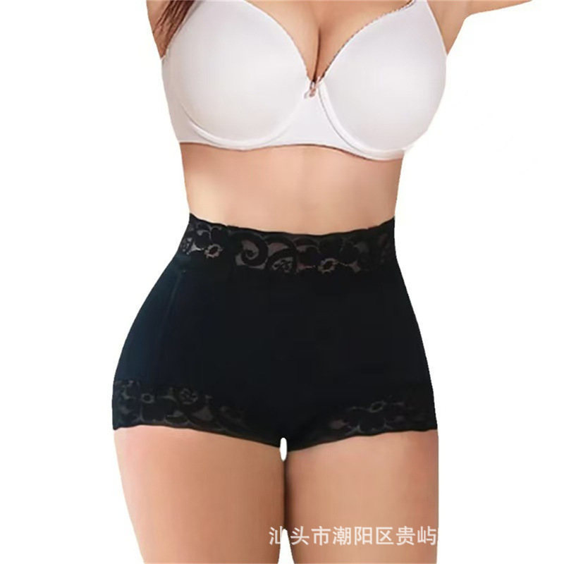European and American Plus-Size Butt-Lifting Tummy Control Shapewear Waist Lace Body Shaper Mid-Waist Shapewear Pants