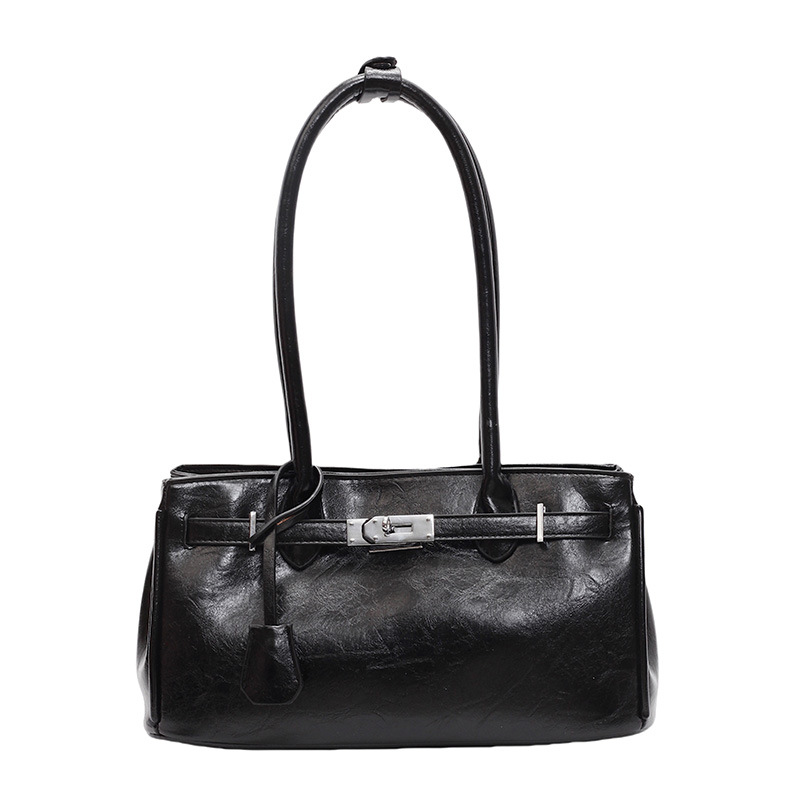 Cross-Border Retro Texture Handheld Kelly For Women 2025 New Trendy Solid Color Shoulder Stylish Versatile Underarm Bag_voghion.com