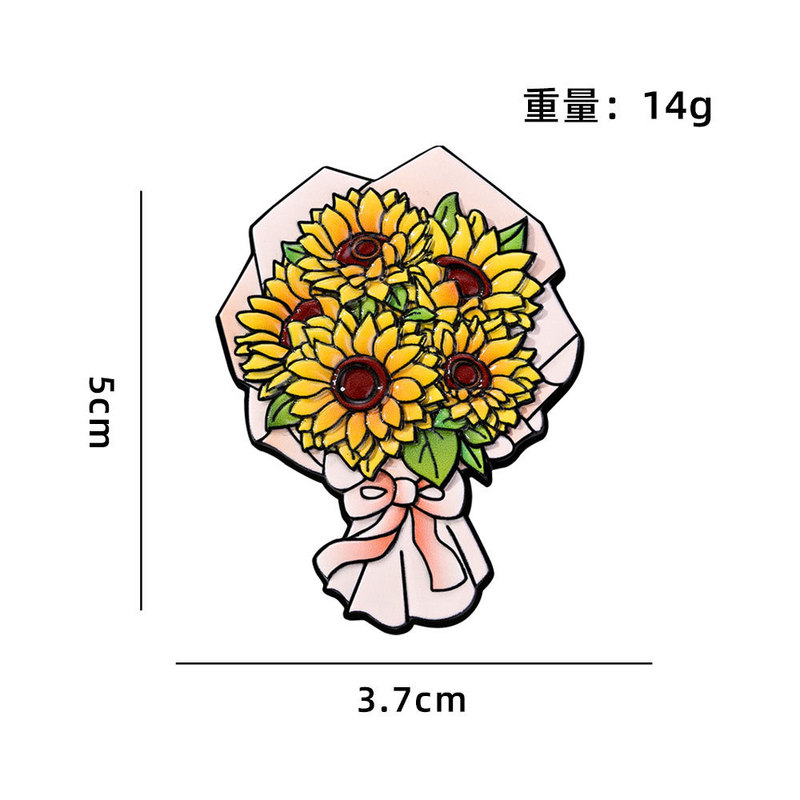 国庆献花冰箱贴合金磁吸郁金香向日葵玫瑰花牡丹百合精美纪念礼品|undefined