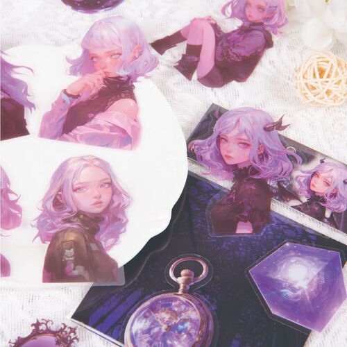 Dark Phantom PET stickers Mysterious Contract series Dark Style Handbook decorative materials 20 sheets 6 selections
