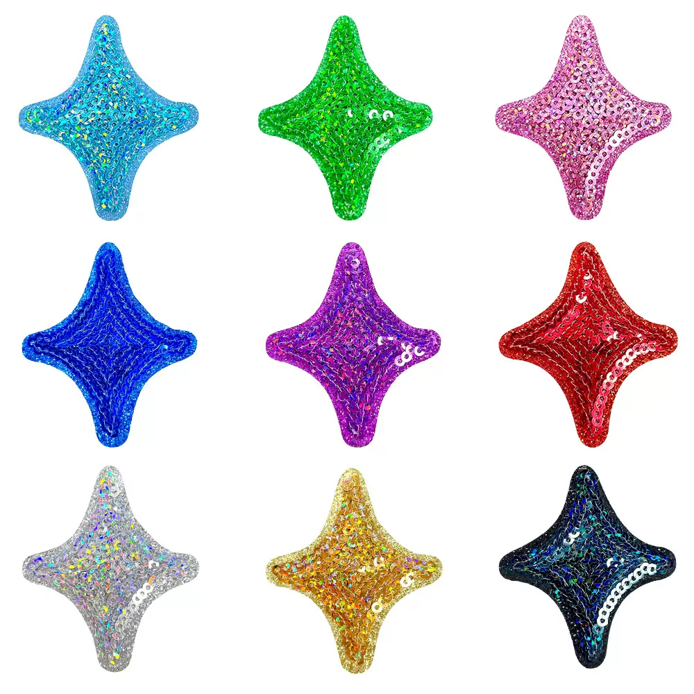 菱形9色彩色亮片珠片刺绣补丁贴 diy手帐包包服饰辅料熨烫刺绣章