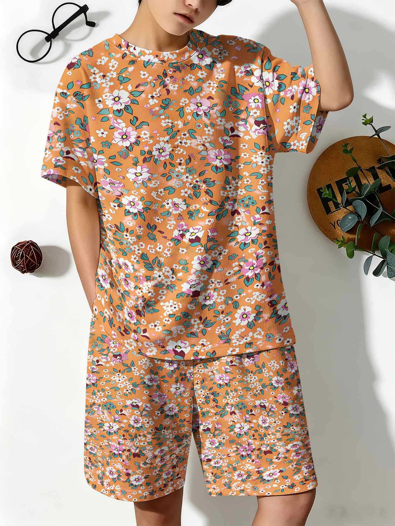 Ensemble t-shirt et short pour garçon avec imprimé 3d_voghion.com
