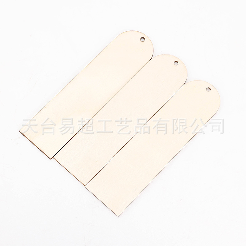 Factory direct blank wooden bookmark DIY wooden craft bookmark special-shaped wood chip pendant decoration laser cutting