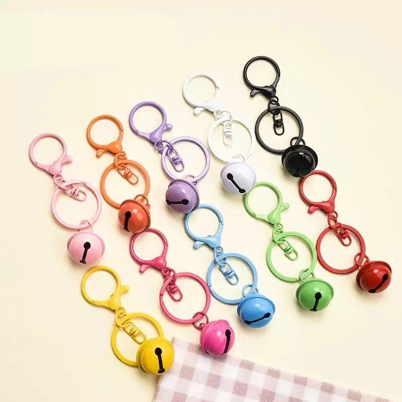 Painted Colorful Lobster Clasp Three-Piece Set, Keychain with Bell, Fresh Style DIY Accessory Pendant Wholesale