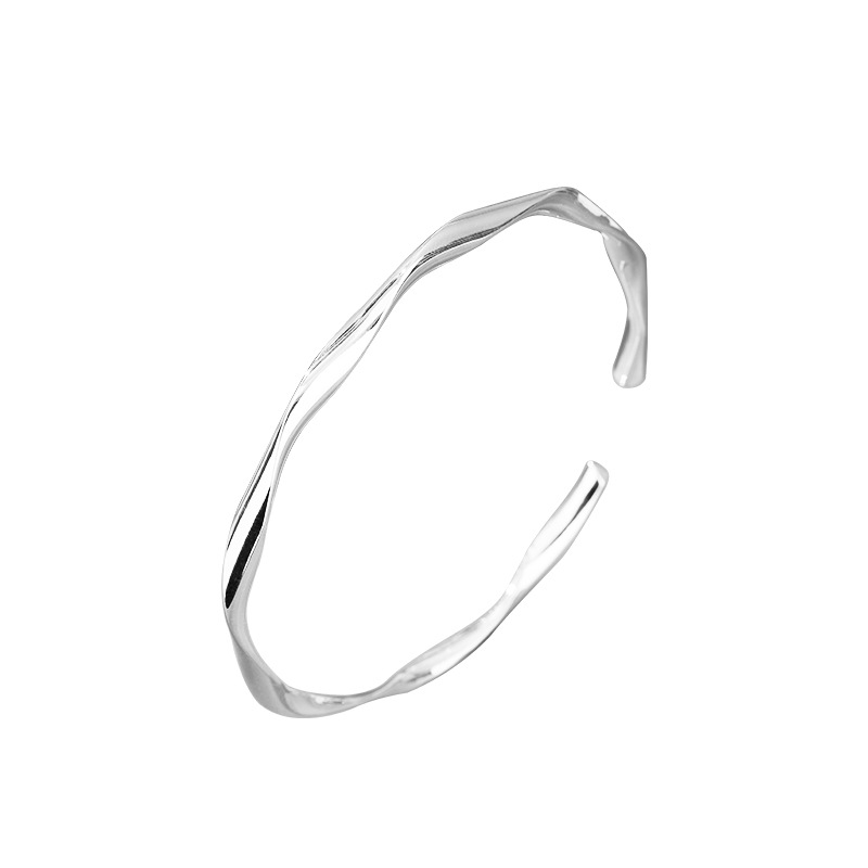 Mobius anillo pulsera de plata 999 plata esterlina sólida plata pura joven nicho de alta calidad pulsera de plata para la novia