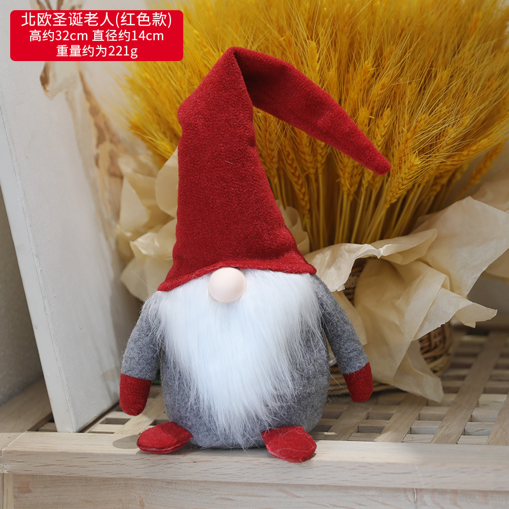Transfronterizo luminoso Rudolf adornos de Navidad estilo europeo simple muñeca de tela Santa Claus/muñeco de nieve