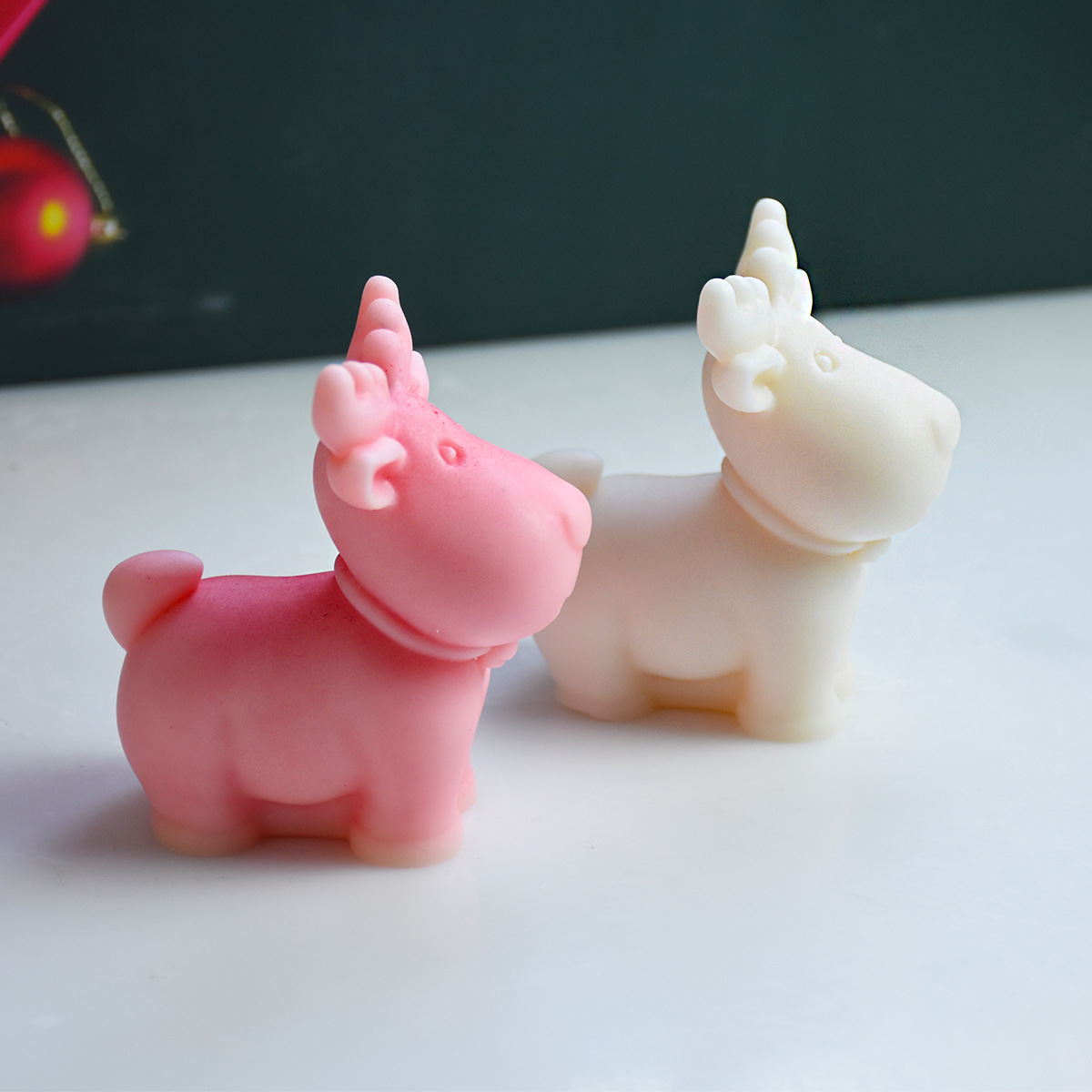 DIY Navidad vela molde de silicona muñeco de nieve alce Campana Navidad fruta jabón hecho a mano aromaterapia vela adornos