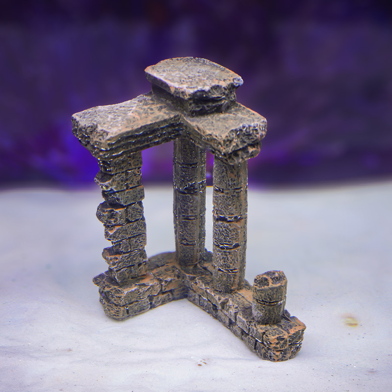 Simulación de columna romana rota, acuario de paisajismo, decoración de acuarios, peces y camarones para evitar la creatividad, venta caliente de péndulo transfronterizo