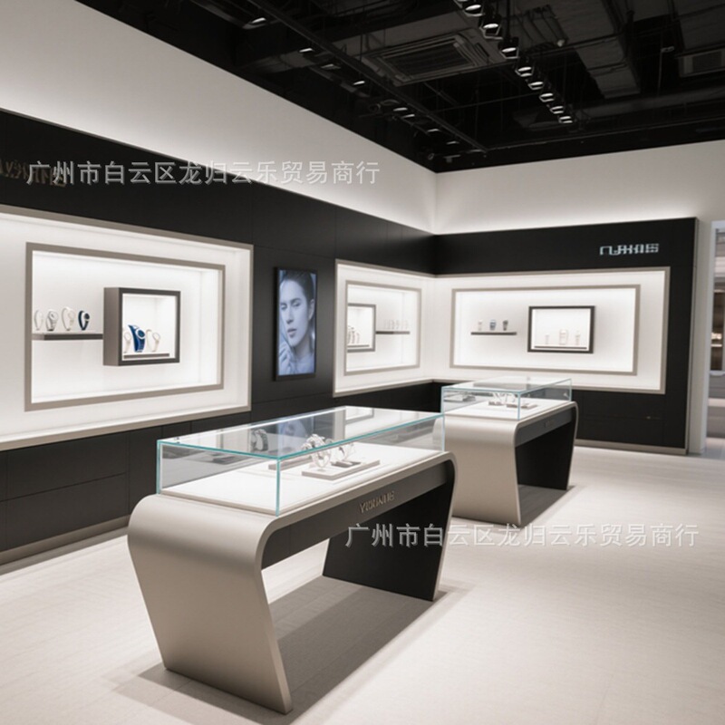 Stainless Steel Watch Display Cabinet Metal Frame Retail Store Glass Display Cabinet Commercial Storage