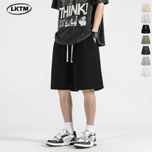 LKTM男装#日系简约纯色百搭休闲短裤男潮牌痞帅宽松运动五分裤子