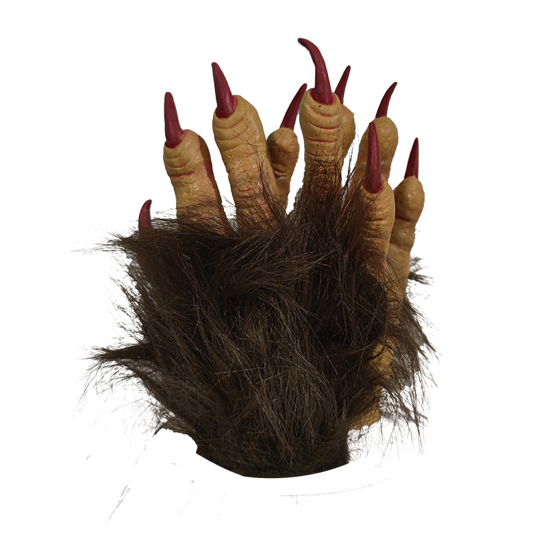 Nuevos productos de Halloween Guantes de látex para hombres lobo Suministros de rendimiento Cospla Accesorios de disfraces de terror Guantes de festival de fantasmas