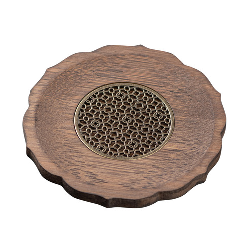 WBZ7 Kung Fu tea set coaster coaster saucer tea pad solid heavy bamboo insulation pad Kung Fu tea set spare parts alloy small