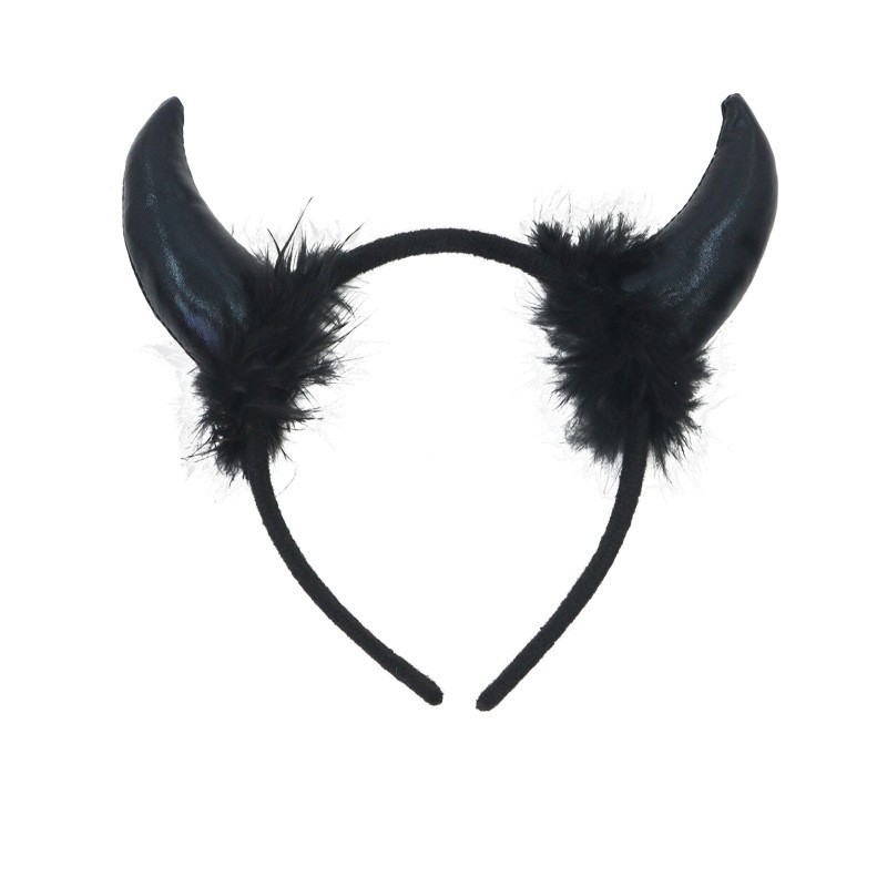 Nuevo Halloween de encaje pequeño bastón demonio corno demonio buey corno de cabello transfronterizo para espectáculos de baile props