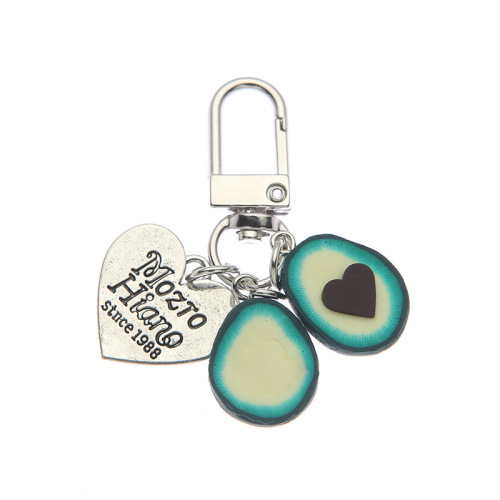 Creative Avocado Keychain AirPods Avocado Heart Pendant Cute Girl Heart Creative Bag Accessory