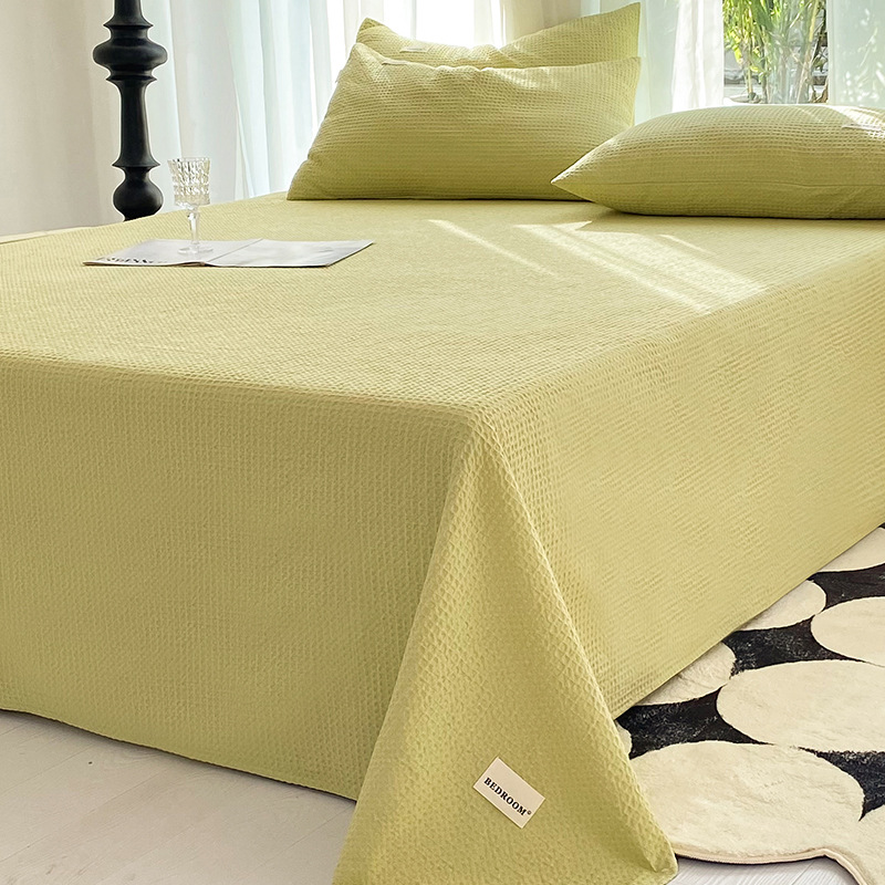 Una sábana de algodón waffle de categoría 1 pieza única 100 cubierta de cama de algodón pieza individual otoño e invierno tatami gruesa sábana pieza de tres piezas