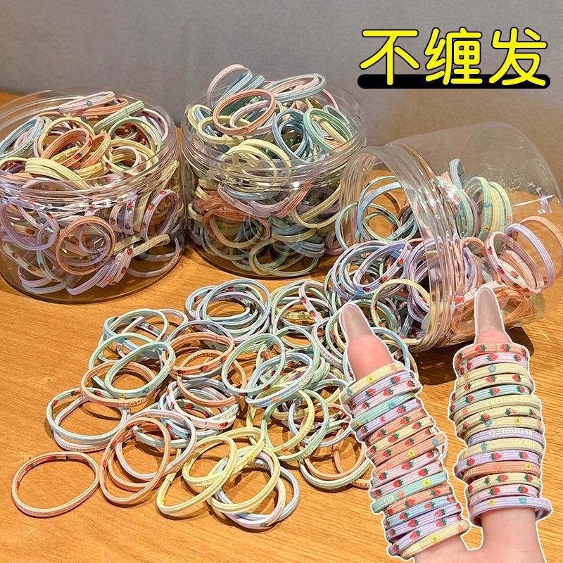 El volumen de cabello del bebé es pequeño, la cuerda para la cabeza es linda, la banda elástica para el cabello de las niñas no daña la cuerda para el cabello