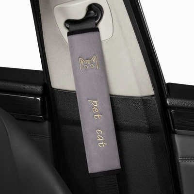 Car Seat Belt Shoulder Cover Seat belt shoulder pad - gray-30cm