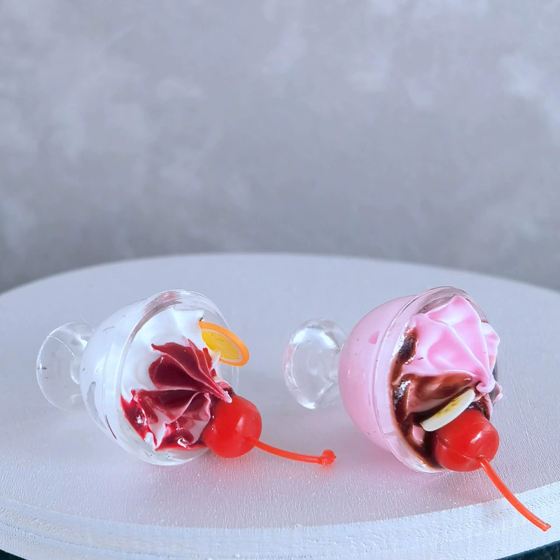 Diy миниатюрная модель вишневый крем чашка мороженого мини модель 1:12 минут ob11 кукольный домик dollhouse