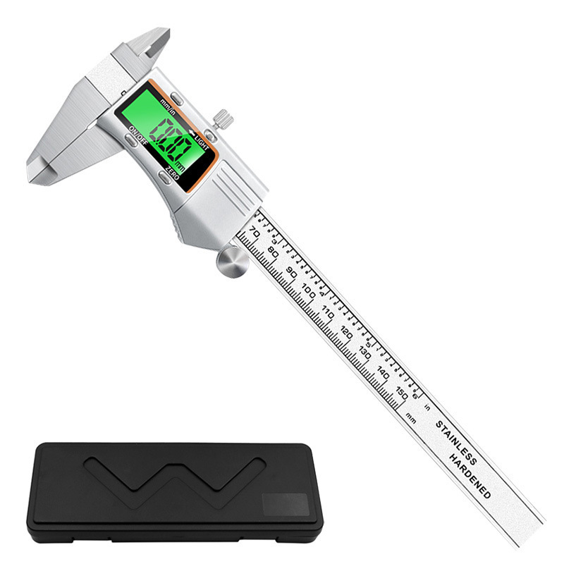 不锈钢金属壳数显卡尺 电子游标卡尺 背光屏0-150mm数字游标量具