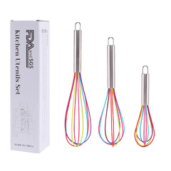 Baking Tools Silicone Egg Beater Handheld Cream Egg Blender Colorful 8-inch 10-inch 12-inch set