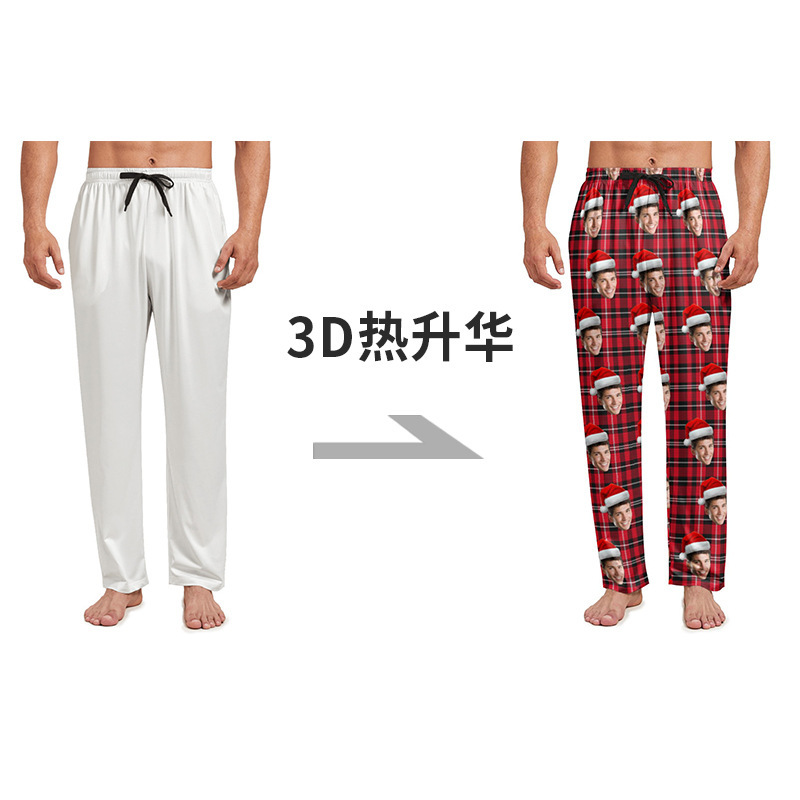 跨境专供欧美居家裤男仿棉长款3D热升华印花亚马逊个性睡裤厂家