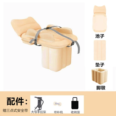 Vehicle-mounted inflatable bed, mattress for children, car mattress for - childrens-single-car-bed-beige-comes-with-hand-pump