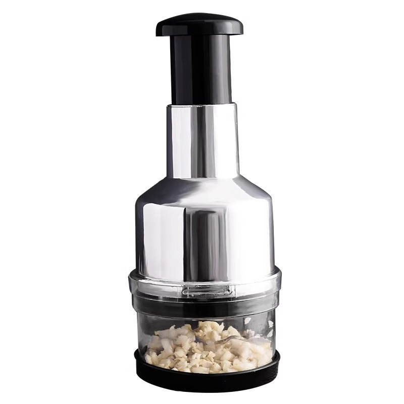Actualización al por mayor 304 batería de acero inoxidable cuchillo multifuncional prensado al ajo artefacto de cocina para el hogar