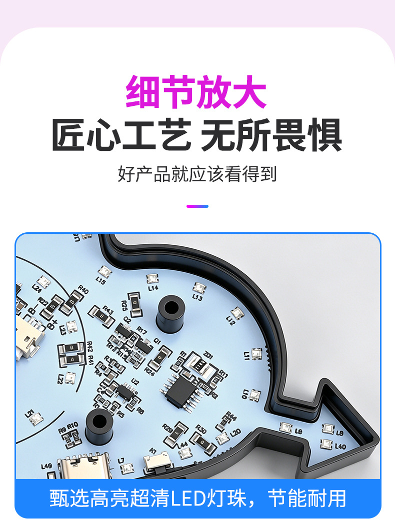 Car Heart-Shaped Light, Solar Decorative Light, Led Warning Light, Triangular Window Rear Window Car-Mounted Fun and Cute Atmosphere Light